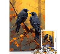 1000 Pieces Jigsaws Adults Puzzles Two Black Ravens Jigsaw Puzzles for Adults Stress Reliever Help The Brain Exercise Gifts for Friends And Family (38x52cm)
