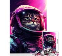 1000 Pieces Jigsaws Adults Puzzles Vaporwave Cat Astronaut Puzzles for Teenagers Staycation Kill Time Train Your Brain And Hands Unique Challenge Game (50x75cm)