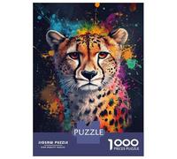 1000 Pieces Jigsaws Adults Puzzles Vibrant Cheetah Artistry Jigsaws for Adults Toy Wall Decor Hand Speed Race Unique Gifts for Birthday And Christmas 52x38cm/1000pcs