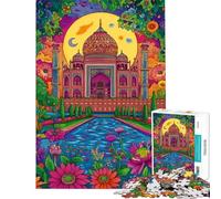 1000 Pieces Jigsaws Adults Puzzles Vibrant Taj Palace Jigsaw Puzzle 1000 Brain Teaser Game Birthday Gifts for The Whole Family (Size 38x26cm)