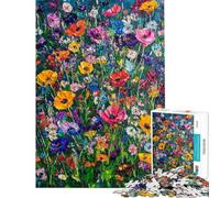 1000 Pieces Jigsaws Adults Puzzles Vibrant Wildflower Garden Jigsaw Puzzle 1000 Brain Teaser Game Birthday Gifts for The Whole Family (Size 50x75cm)