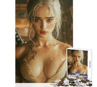 1000 Pieces Jigsaws Adults Puzzles Warrior Woman with Katana Jigsaw Puzzles for Adults Stress Reliever Help The Brain Exercise Gifts for Friends And Family (38x26cm)