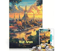 1000 Pieces Jigsaws Adults Puzzles Wat Arun Temple Thailand Educational Toy Difficult And Challenge Wishlist with Santa Claus 38x26cm