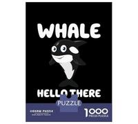 1000 Pieces Jigsaws Adults Puzzles Whale Hello There Adult Jigsaw Brain Teaser Game Presents for Women Parent-child Interaction 38x26cm/1000pcs