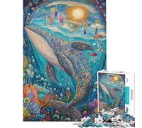 1000 Pieces Jigsaws Adults Puzzles Whale's Dream Journey Jigsaw Puzzle 1000 Brain Teaser Game Birthday Gifts for The Whole Family (Size 38x52cm)