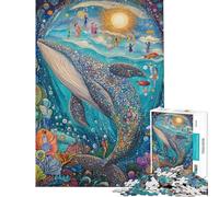 1000 Pieces Jigsaws Adults Puzzles Whale's Dream Journey Jigsaw Puzzle 1000 Brain Teaser Game Birthday Gifts for The Whole Family (Size 38x26cm)