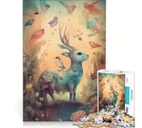1000 Pieces Jigsaws Adults Puzzles Whimsical Dreamy Cute Dear Educational Toy Difficult And Challenge Wishlist with Santa Claus 50x75cm
