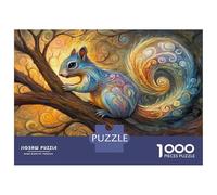 1000 Pieces Jigsaws Adults Puzzles Whimsical Squirrel Art Print Puzzle for Adults Brain Teaser Game Analysis And Logic for Is Ideal As A Gift 52x38cm/1000pcs