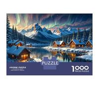 1000 Pieces Jigsaws Adults Puzzles Winter Cabin by The Lake Jigsaws for Adults Hands-on Game Analysis And Logic Difficult And Challenge 70x50cm/1000pcs