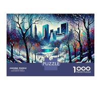 1000 Pieces Jigsaws Adults Puzzles Winter Wonderland Cityscape Puzzle for Adults Brain Teaser Game Analysis And Logic for Is Ideal As A Gift 38x26cm/1000pcs
