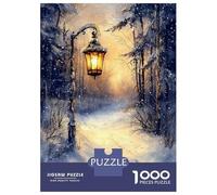 1000 Pieces Jigsaws Adults Puzzles Winters Glow Lantern Light on A Snowy Path Puzzles for Adults Family Game Presents for Women Unique Gifts for Birthday And Christmas 38x26cm/1000pcs