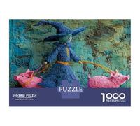 1000 Pieces Jigsaws Adults Puzzles Witch with Pigs String Art Puzzle for Adults Brain Teaser Game Analysis And Logic for Is Ideal As A Gift 70x50cm/1000pcs