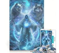 1000 Pieces Jigsaws Adults Puzzles Wizzard with Two White Wolves Fun Games Train Your Brain And Hands Deal As Gifts for The Whole Family 50x75cm