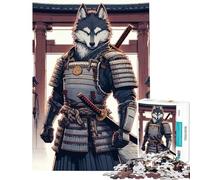 1000 Pieces Jigsaws Adults Puzzles Wolf Samurai Warrior Japanese Fun Activities at Home A Work of Art Brain Teaser Game for Ages 14 And over (38X52cm)