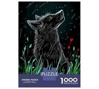 1000 Pieces Jigsaws Adults Puzzles Wolf Under The Stars Jigsaw for Adults Fun Games Staycation Kill Time Unique Gifts for Birthday And Christmas 52x38cm/1000pcs