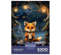 1000 Pieces Jigsaws Adults Puzzles Xmas Cute Fox Tea Jigsaw for Adults Fun Games Staycation Kill Time Unique Gifts for Birthday And Christmas 38x26cm/1000pcs