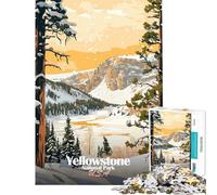 1000 Pieces Jigsaws Adults Puzzles Yellowstone National Park Winter Jigsaw for Adults Relaxing Games Perfect Decoration Parent-child Interaction (Size 38x26cm)