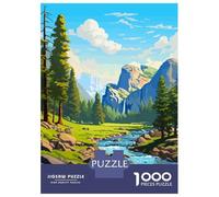 1000 Pieces Jigsaws Adults Puzzles Yosemite Spring Pixel Art Puzzle for Adults Brain Teaser Game Pattern Assembly Difficult And Challenge 38x26cm/1000pcs