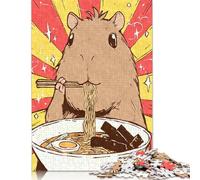 1000 Pieces Kawaii Capybara Ramen for Adults Difficult Jigsaw Puzzles Puzzle Jigsaws for Adults Family Activity Jigsaw Puzzles 38x26cm/1000pcs