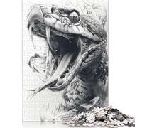1000 Pieces King Cobra Creative Square Jigsaw Puzzles for Adults & Paper Puzzles Challenging Game 38x26cm/1000pcs