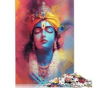 1000 Pieces 'Krishna Peaceful Art' Jigsaw Puzzles for Adults Paper Puzzles for Adults Teenager Man Woman Gift 1000pcs (75x50cm)