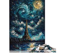 1000 Pieces Lake at Eiffel Tower Creative Square Jigsaw Puzzles for Adults And Wooden Puzzles Challenging Game 1000pcs (75x50cm)