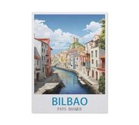 1000 Pieces Landscape Puzzles DIY，Bilbao Country，Jigsaw Creativity Toys for Kids Adults（50x70cm）-GQ12
