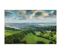 1000 Pieces Landscape Puzzles DIY，Campsite, Golf Course and View over the Town of Brilon，Jigsaw Creativity Toys for Kids Adults（50x70cm）-AG22