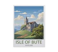 1000 Pieces Landscape Puzzles DIY，Isle of Bute Scotland Vintage Travel Poster，Jigsaw Creativity Toys for Kids Adults50x70cm-CF13