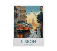 1000 Pieces Landscape Puzzles DIY,Lisbon, Portugal, Tram,Jigsaw Creativity Toys for Kids Adults(38x26cm)-BF11