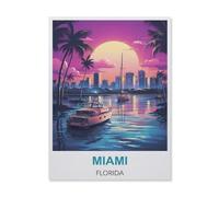 1000 Pieces Landscape Puzzles DIY,Miami Florida,Jigsaw Creativity Toys for Kids Adults(75x50cm)-D36