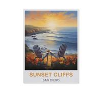 1000 Pieces Landscape Puzzles DIY，Sunset Cliffs San Diego，Jigsaw Creativity Toys for Kids Adults（50x70cm）-BI91