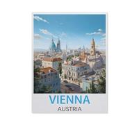 1000 Pieces Landscape Puzzles DIY，Vienna Austria Vintage Travel Poster，Jigsaw Creativity Toys for Kids Adults（50x70CM）-BH73