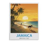 1000 Pieces Landscape Puzzles DIY，Vintage Travel Poster Jamaica Montego Bay，Jigsaw Creativity Toys for Kids Adults（50x70cm）-A96