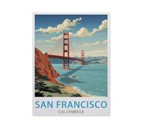 1000 Pieces Landscape Puzzles DIY,Vintage Travel Poster San Francisco California,Jigsaw Creativity Toys for Kids Adults(75x50cm)-AP11