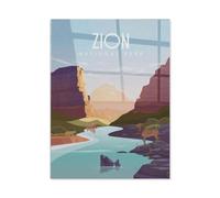 1000 Pieces Landscape Puzzles DIY,Zion National Park Vintage Travel Poster,Jigsaw Creativity Toys for Kids Adults(38x26cm)-BG71