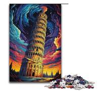 1000 Pieces Leaning Tower of Pisa Italy Puzzle Game Jigsaw Puzzle for Adults Suitable for Couples for And Teenager Age 14 Years Up 1000PCS(38x26cm)