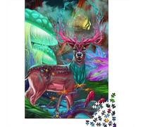 1000 Pieces Legendary Deer for Adults Difficult Jigsaw Wooden Puzzle for Adults Christmas Eve Gifts 1000pcs (75x50cm)