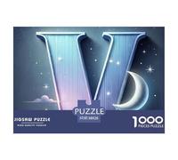 1000 Pieces Letters A-Z Jigsaw Puzzle Letters A-Z Challenge High Difficulty for Adults Home Decoration Educational Games Age 12+ for Adults 38x26cm/1000pcs