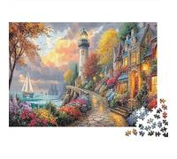 1000 Pieces Lighthouse Coast paper Puzzle Brain Training for Adults Educational Jigsaw for Home Decor Thick Cardboard 70x50cm/1000pcs