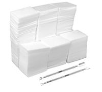 1000 Pieces Lint Free Nail Wipes, Gel Nail Polish Remover Pads, Absorbent Cotton Pads for Nail Polish Removal, Nail Prep and Nail Care with 2 Cuticle Pushers - Manicure at Home and in
