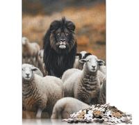 1000 Pieces Lion Black Sheep Fantasy for Adults Difficult Jigsaw Wooden Puzzle for Adults Christmas Eve Gifts 1000pcs (75x50cm)