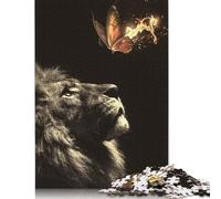 1000 Pieces Lion Burning Butterfly Jigsaw Puzzles Wooden Puzzles for Adults & Teenager Brain Teaser Puzzles For Adults 1000pcs (75x50cm)