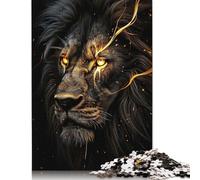 1000 Pieces Lion Gold Black Animals Square Jigsaw Puzzles for Adults And Paper Puzzles Children Puzzles 38x26cm/1000pcs