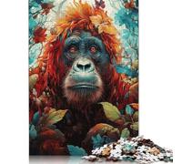 1000 Pieces Lion Jungle Red Flowers for Adults Difficult Jigsaw Puzzles Puzzle Jigsaws for Adults for Home Decoration 1000pcs (75x50cm)