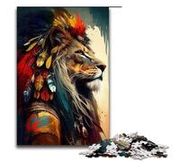 1000 Pieces Lion Pop Art Animal Puzzles for Adults Impossible Puzzle Stress Reliever for And Teenager Age 14 And Up 75x50cm