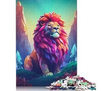 1000 Pieces Lion Vector 3d In The Wild Jigsaw Puzzles Adults Difficulty Puzzles Strengthen Relationships between Family Members 1000pcs (38x26cm)