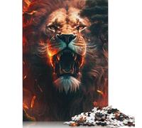 1000 Pieces Lion with Forest Burning for Adults Difficult Jigsaw Wooden Puzzle for Adults Christmas Eve Gifts 1000pcs (75x50cm)