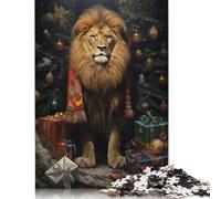 1000 Pieces Lion Xmas Sweet Puzzle for Adults Puzzles for Adults & Teenager Relax Puzzles Games 1000pcs (75x50cm)
