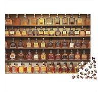 1000 Pieces Liquor Bottle Display Puzzle for Adults Thick Paper Educational Challenge Alcohol Bottle Jigsaw Puzzle Home Decor 38x26cm/1000pcs